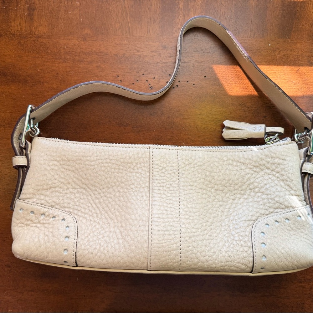Vintage Coach Mini Bag in Cream Leather